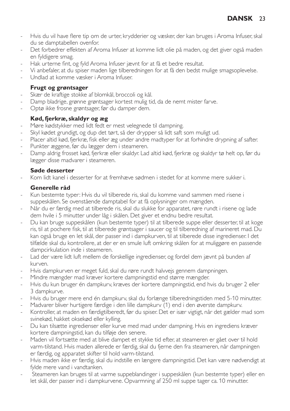 Philips Avance Collection Cuiseur Vapeur User Manual | Page 23 / 96