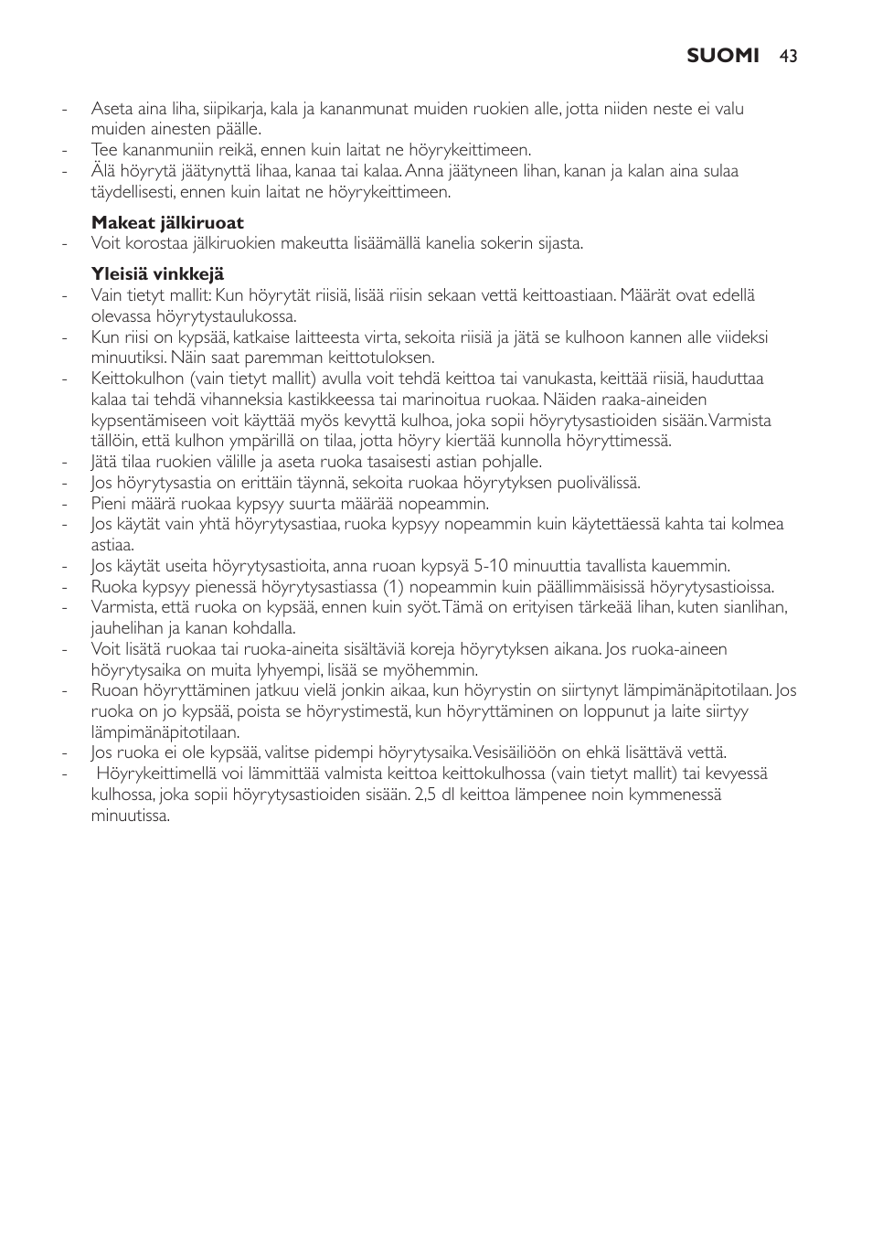 Philips Avance Collection Cuiseur Vapeur User Manual | Page 43 / 96