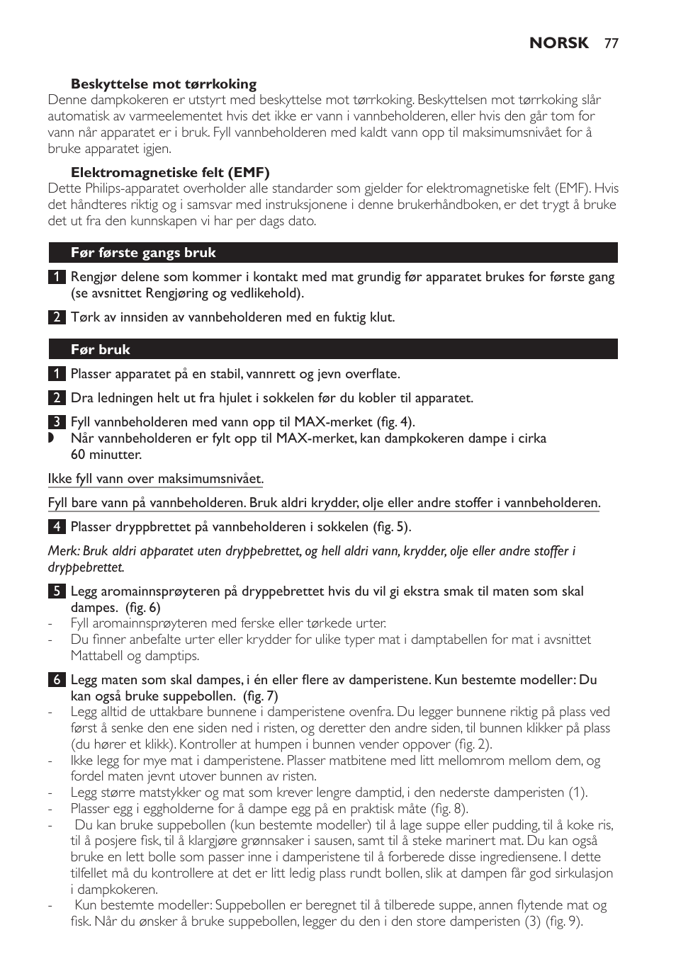 Philips Avance Collection Cuiseur Vapeur User Manual | Page 77 / 96