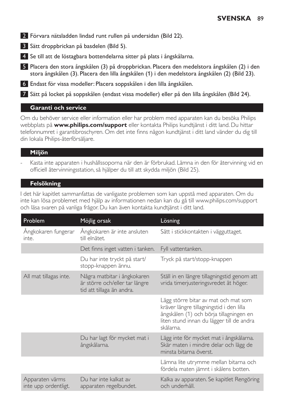 Philips Avance Collection Cuiseur Vapeur User Manual | Page 89 / 96