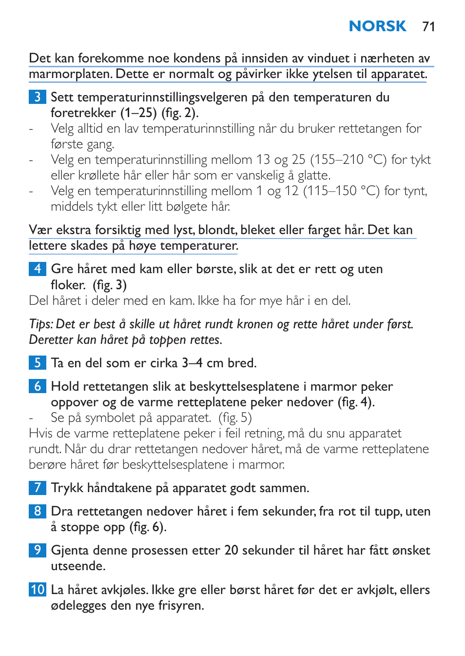 Philips SalonStraight DUO Lisseur User Manual | Page 71 / 96