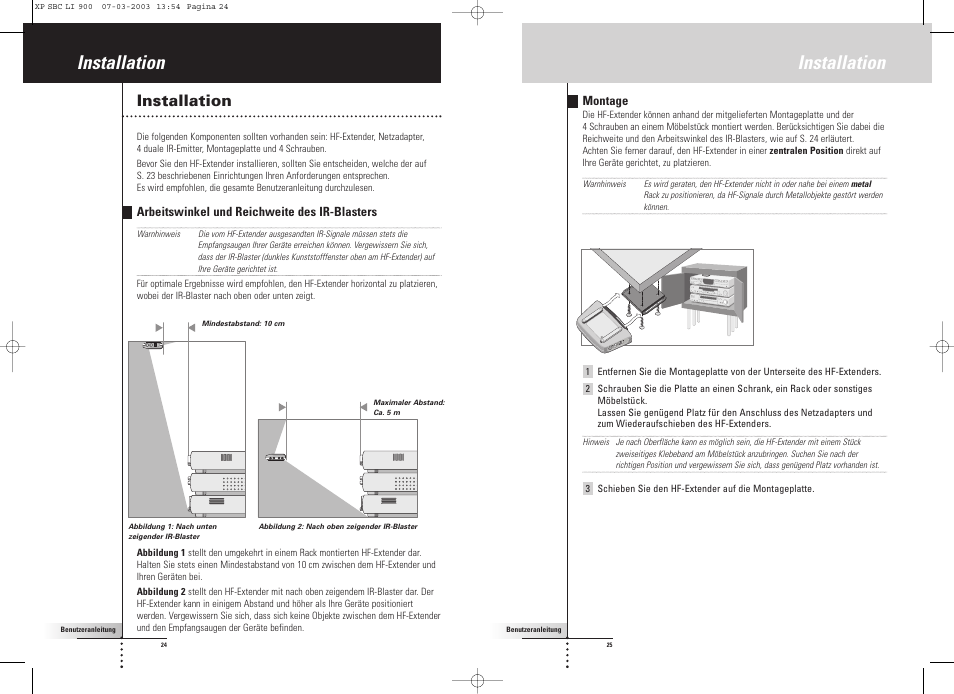 Installation | Philips Relais RF User Manual | Page 13 / 26