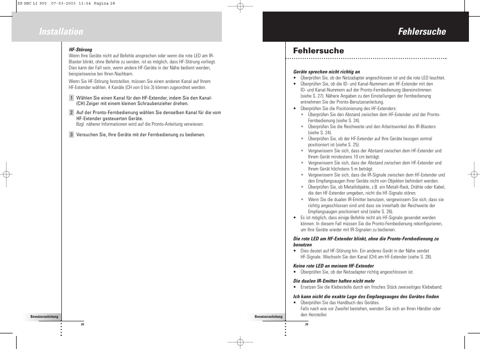 Installation, Fehlersuche | Philips Relais RF User Manual | Page 15 / 26