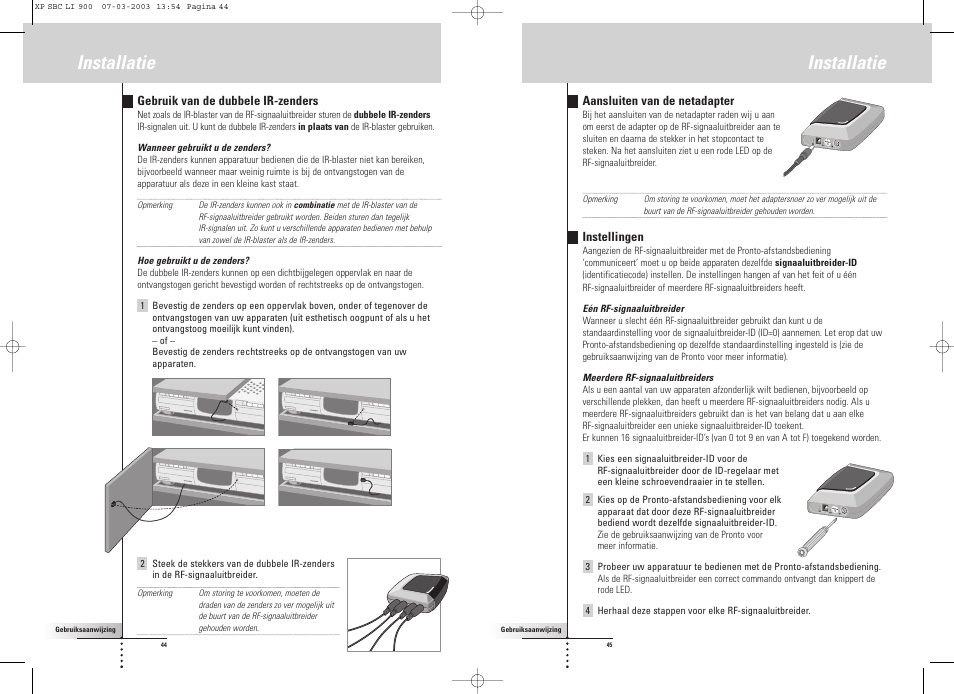 Installatie | Philips Relais RF User Manual | Page 23 / 26