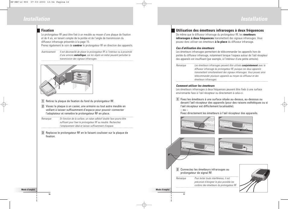 Installation | Philips Relais RF User Manual | Page 9 / 26
