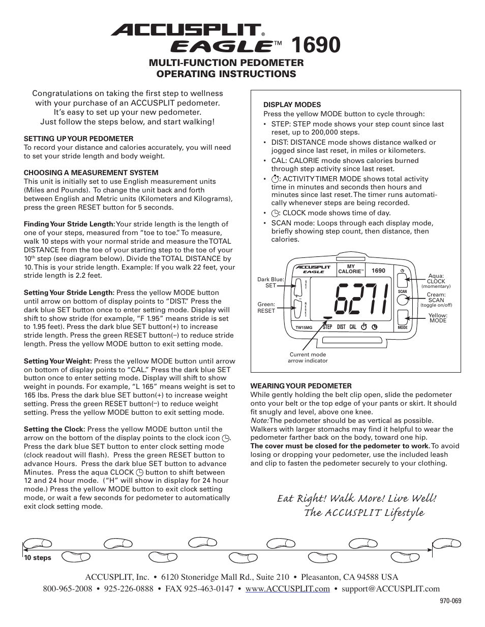 Accusplit Eagle 970-069 User Manual | 2 pages