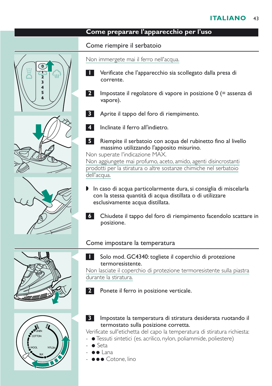 Philips Fer vapeur User Manual | Page 43 / 52