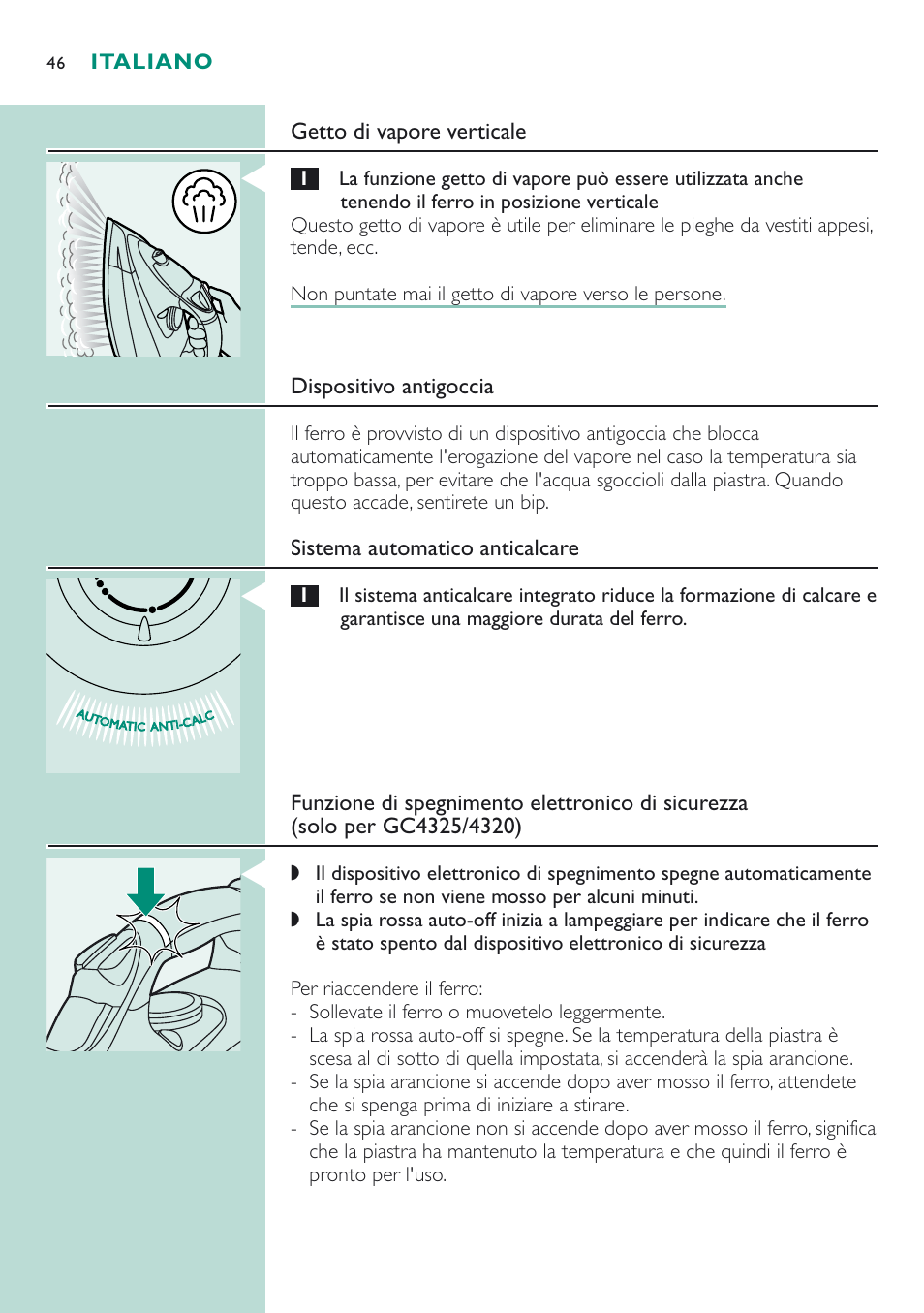 Philips Fer vapeur User Manual | Page 46 / 52