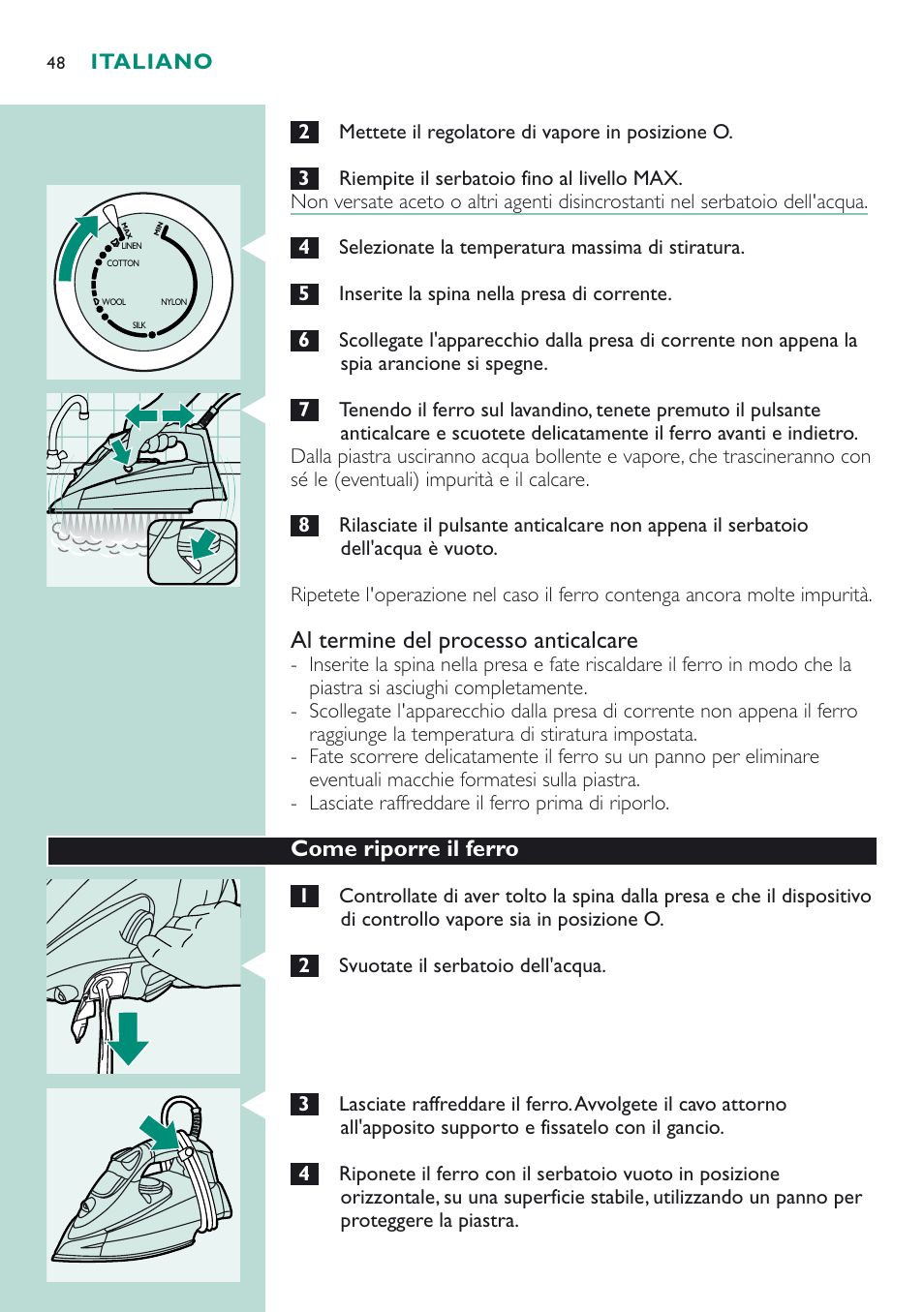 Al termine del processo anticalcare | Philips Fer vapeur User Manual | Page 48 / 52