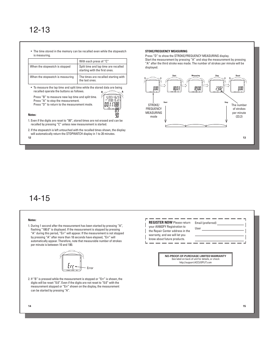 Accusplit AX602FY User Manual | Page 4 / 4