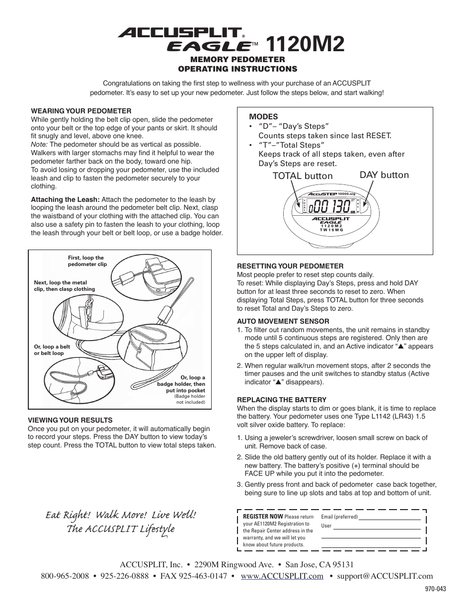 Accusplit AE1120M2 User Manual | 1 page