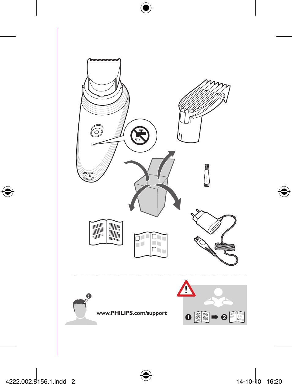 Philips Do-It-Yourself clipper Se tondre les cheveux soi-même User Manual | Page 2 / 8