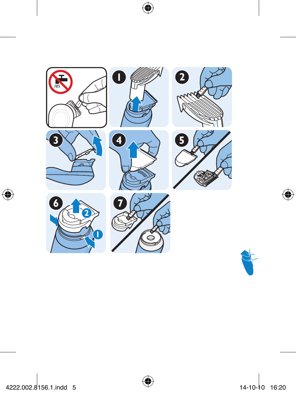 Philips Do-It-Yourself clipper Se tondre les cheveux soi-même User Manual | Page 5 / 8