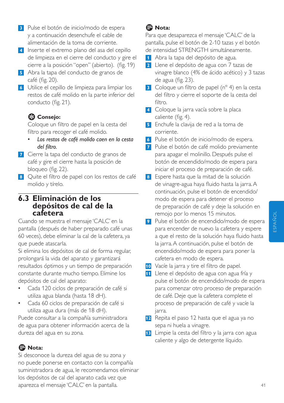 Philips Grind & Brew Cafetière User Manual | Page 41 / 108