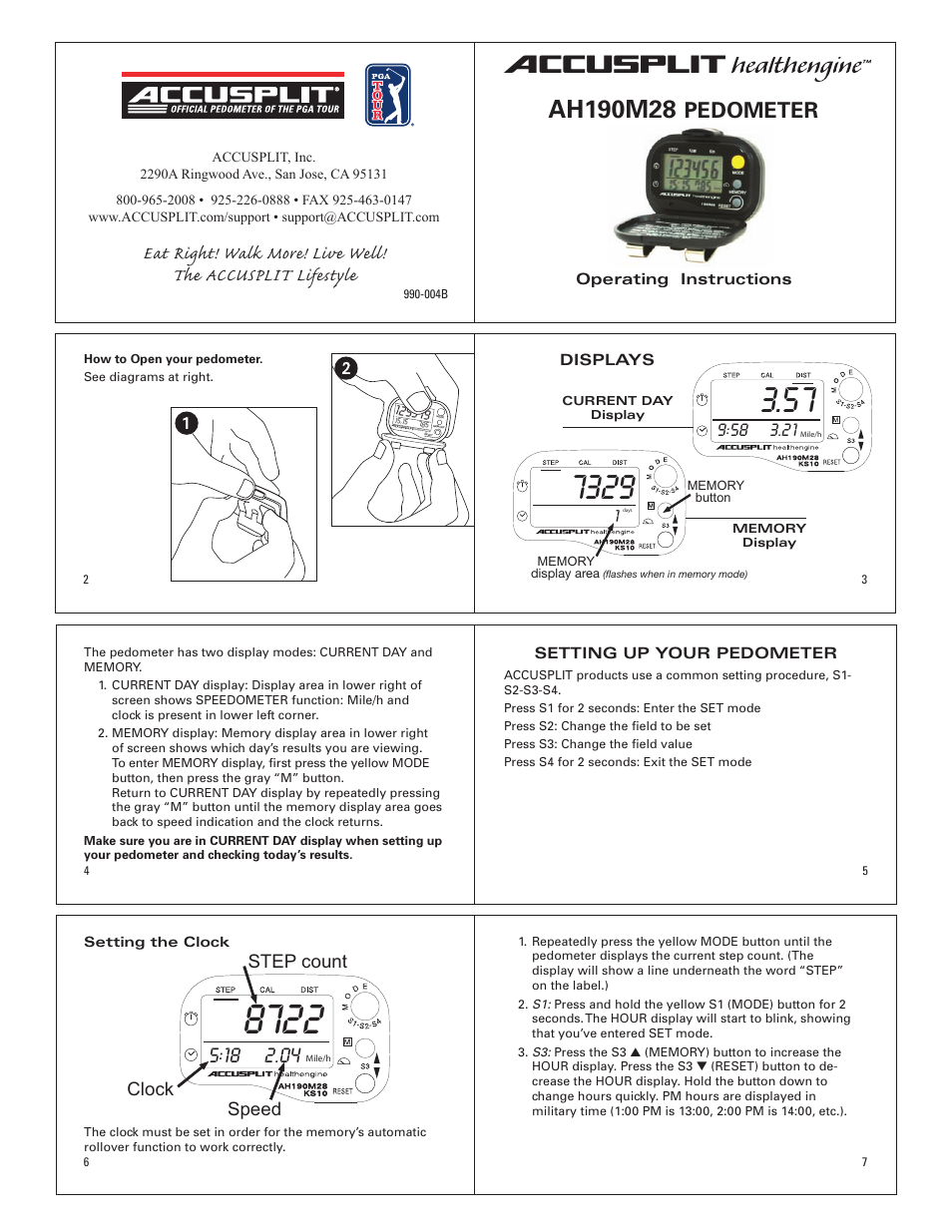Accusplit AH190M28 User Manual | 4 pages