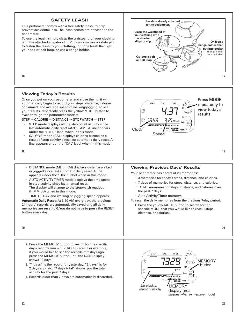 Accusplit AH190M28 User Manual | Page 3 / 4