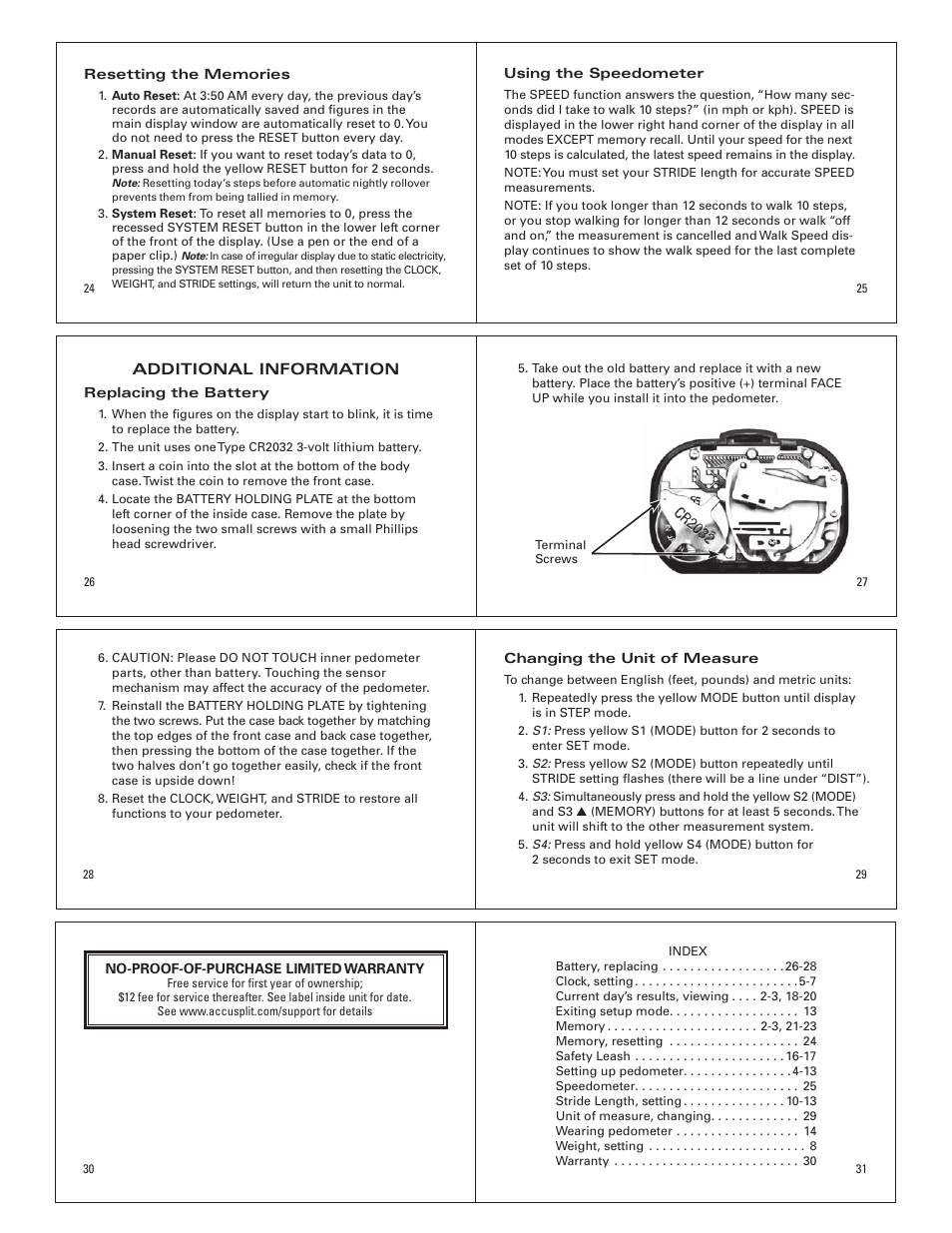Accusplit AH190M28 User Manual | Page 4 / 4