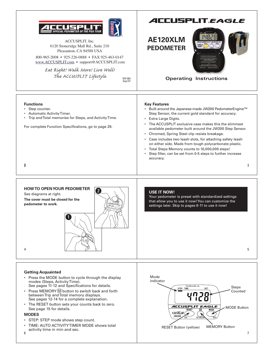 Accusplit AE120XLM User Manual | 3 pages