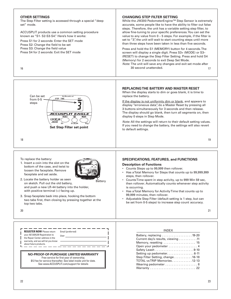 Accusplit AE120XLM User Manual | Page 3 / 3