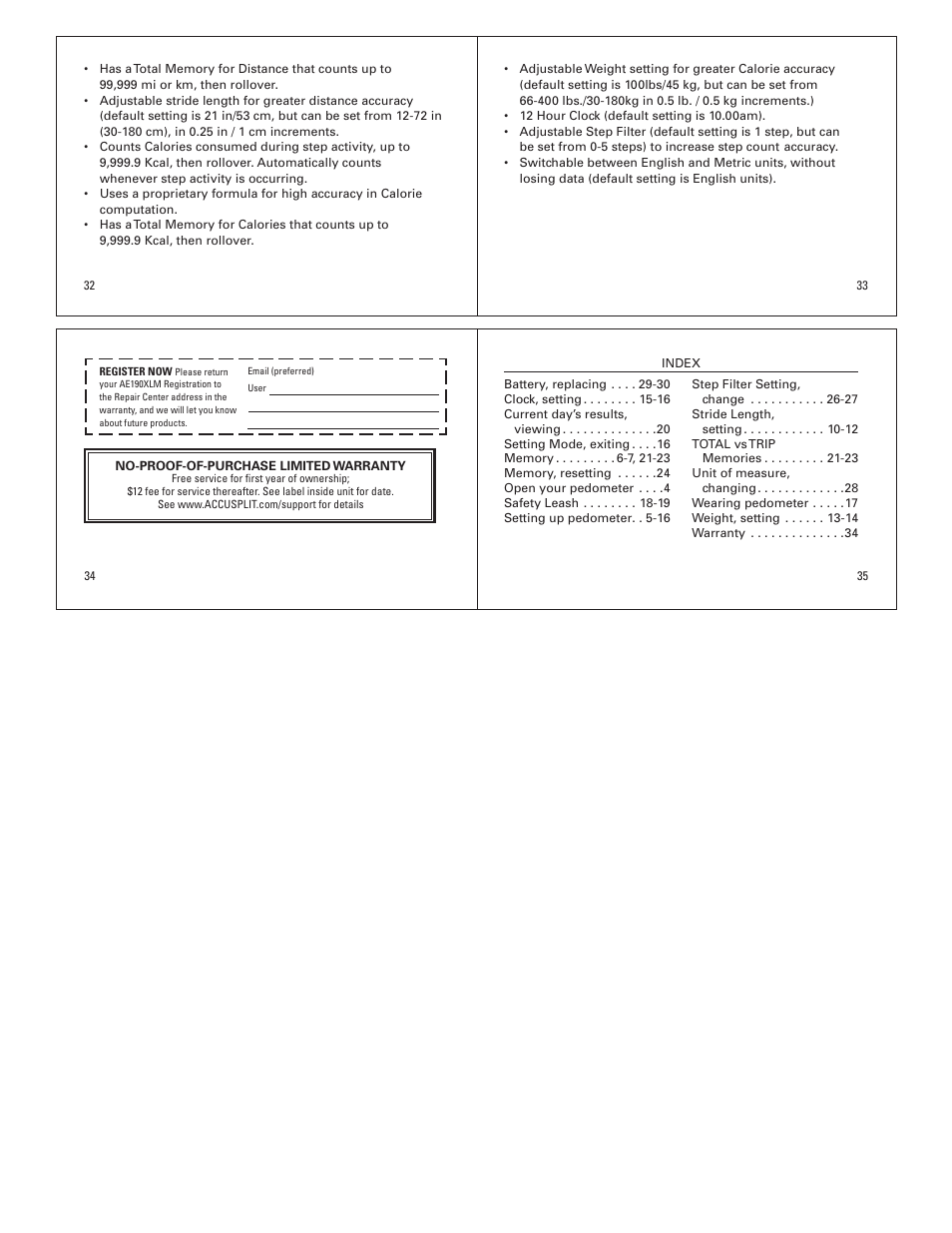 Accusplit Eagle AE190XLM User Manual | Page 5 / 5