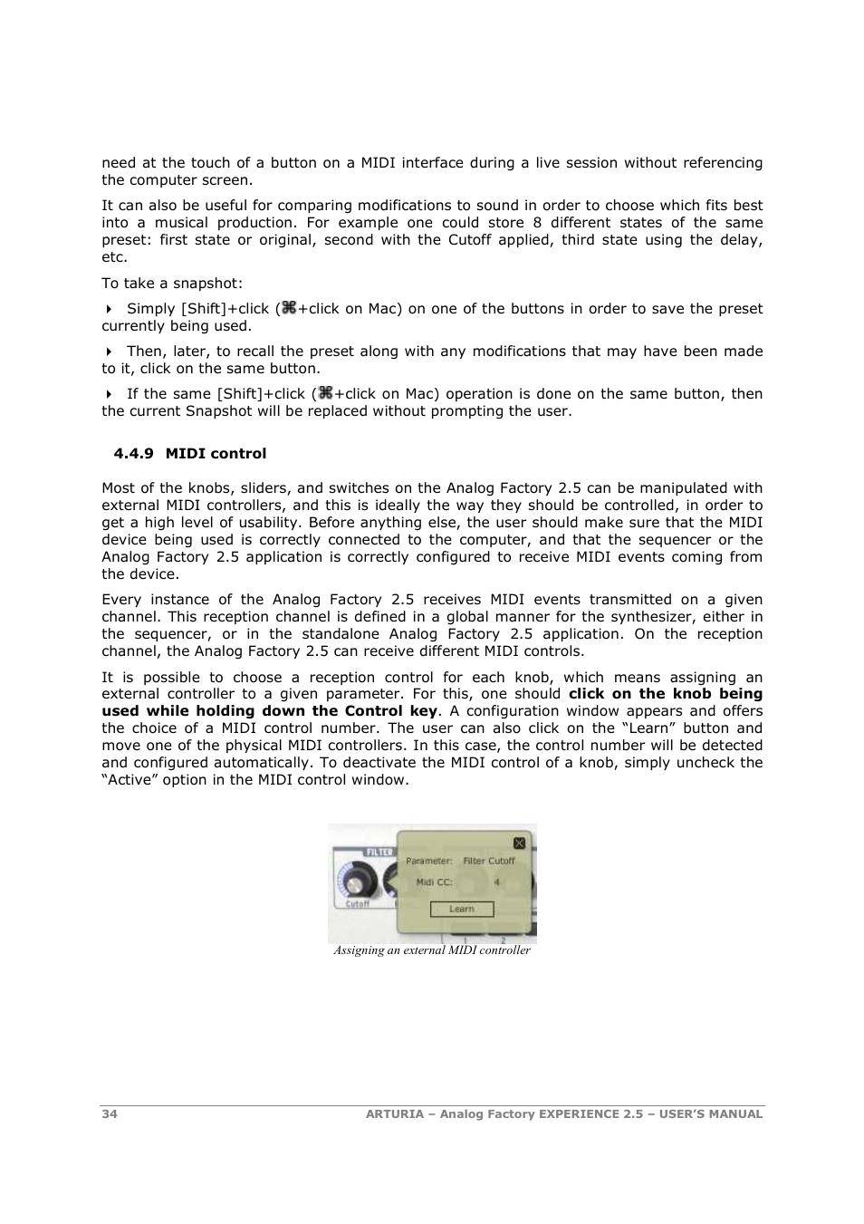 Arturia 2.5 User Manual | Page 34 / 60