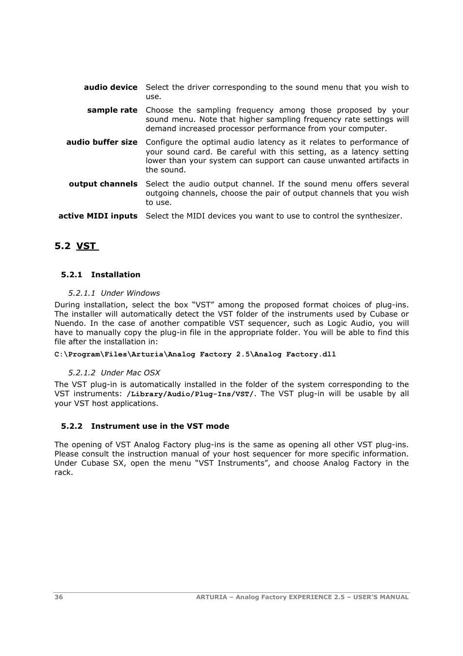 Arturia 2.5 User Manual | Page 36 / 60