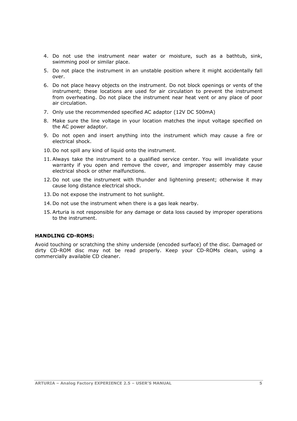 Arturia 2.5 User Manual | Page 5 / 60
