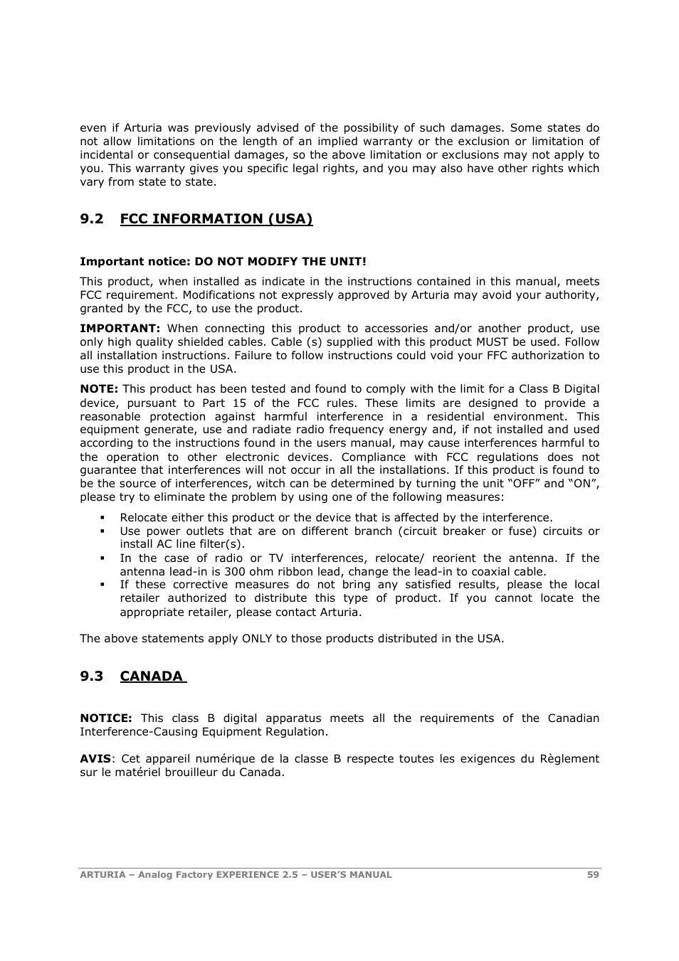 Arturia 2.5 User Manual | Page 59 / 60