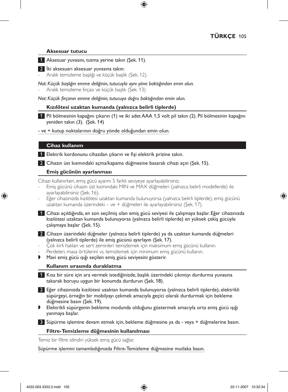 Philips Aspirateur sans sac User Manual | Page 105 / 116