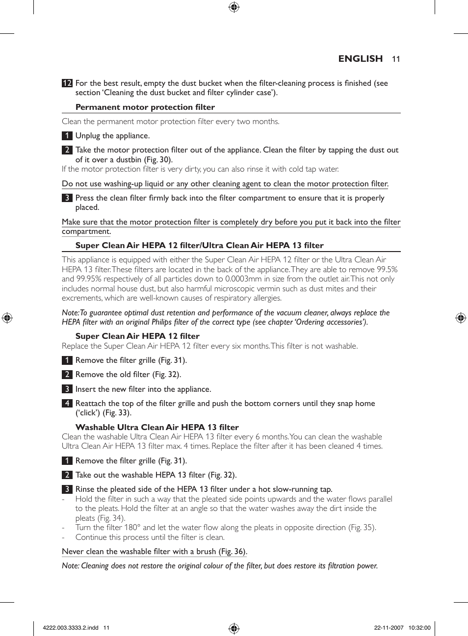 Philips Aspirateur sans sac User Manual | Page 11 / 116