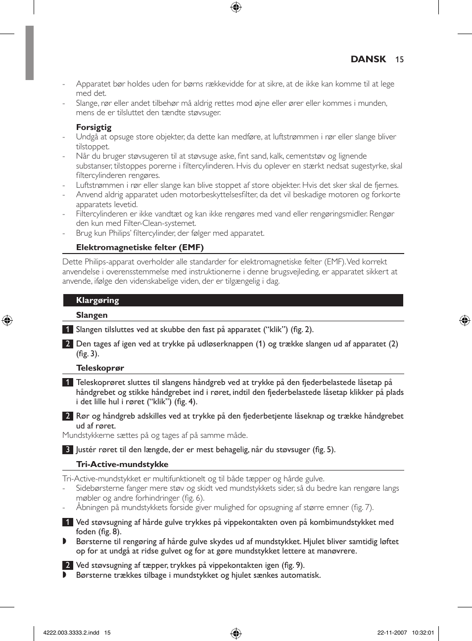 Philips Aspirateur sans sac User Manual | Page 15 / 116