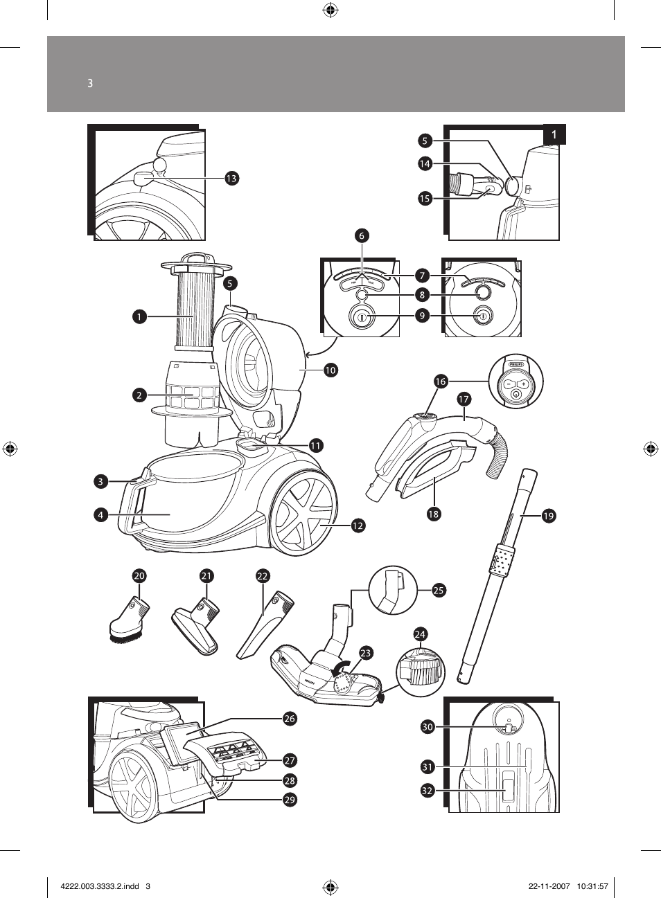 Philips Aspirateur sans sac User Manual | Page 3 / 116
