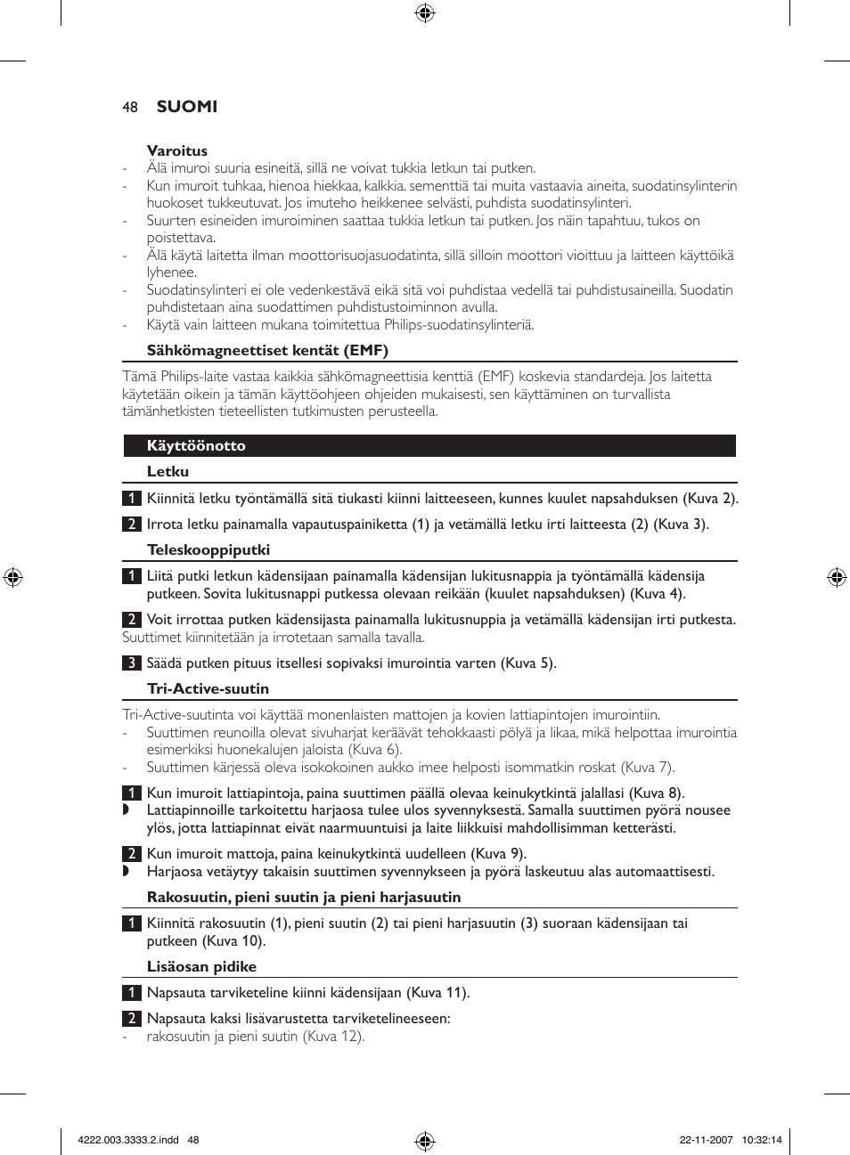 Philips Aspirateur sans sac User Manual | Page 48 / 116