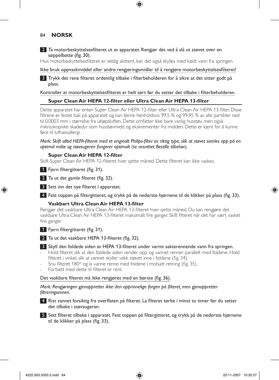 Philips Aspirateur sans sac User Manual | Page 84 / 116