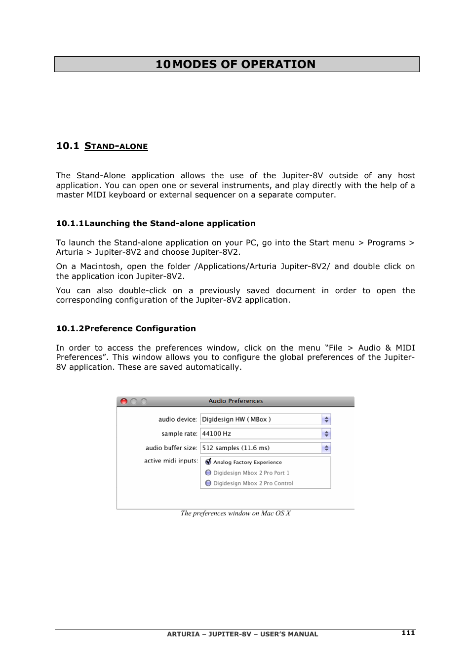 10 modes of operation | Arturia JUPITER-8V 2 User Manual | Page 111 / 125