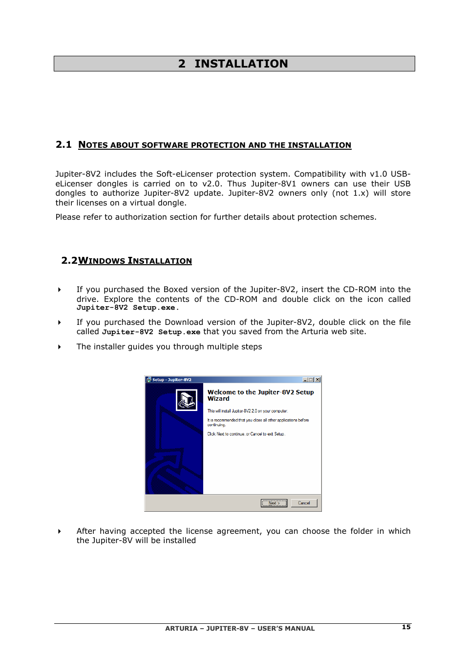 2 installation | Arturia JUPITER-8V 2 User Manual | Page 15 / 125