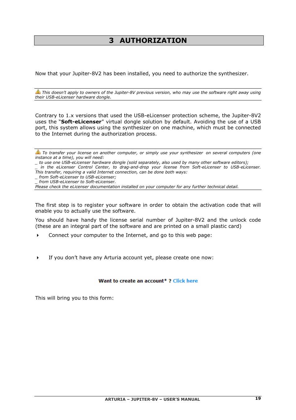 3 authorization | Arturia JUPITER-8V 2 User Manual | Page 19 / 125