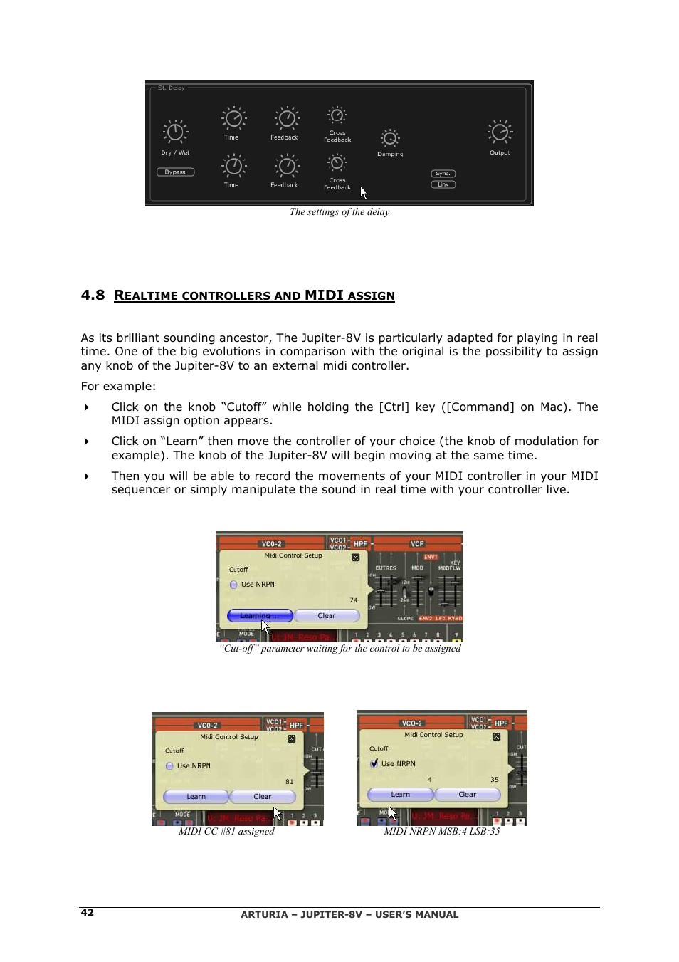 Midi | Arturia JUPITER-8V 2 User Manual | Page 42 / 125