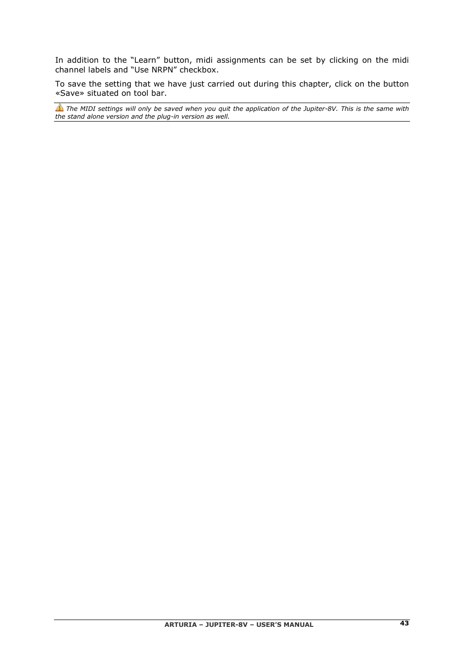 Arturia JUPITER-8V 2 User Manual | Page 43 / 125