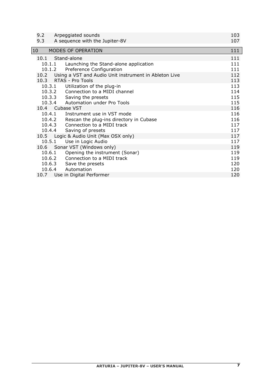 Arturia JUPITER-8V 2 User Manual | Page 7 / 125