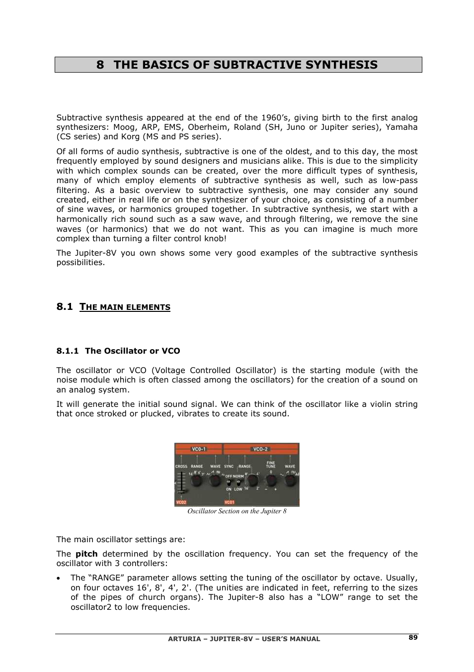 8 the basics of subtractive synthesis | Arturia JUPITER-8V 2 User Manual | Page 89 / 125