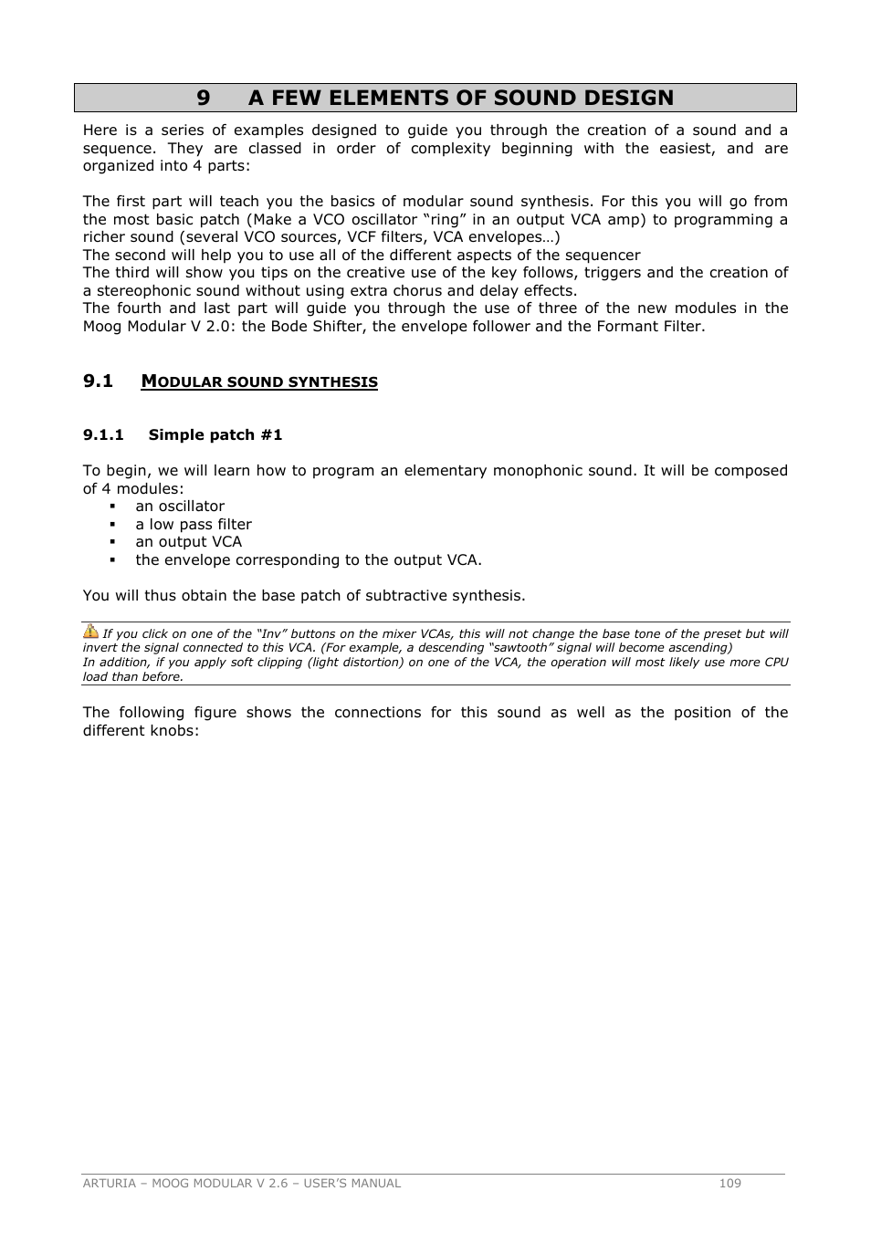 9a few elements of sound design | Arturia MOOG MODULAR 2.6 User Manual | Page 109 / 154
