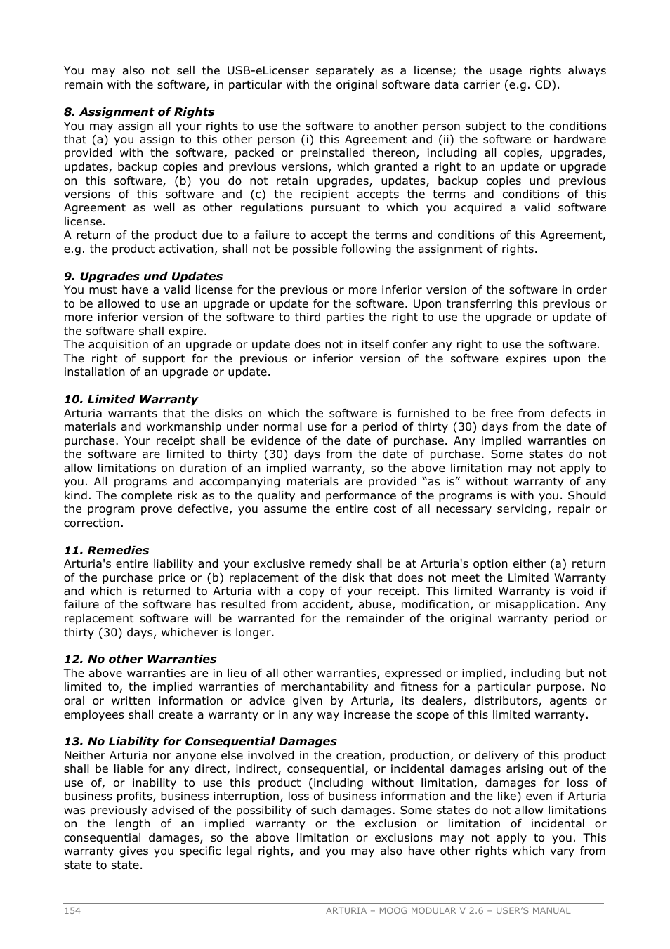 Arturia MOOG MODULAR 2.6 User Manual | Page 154 / 154