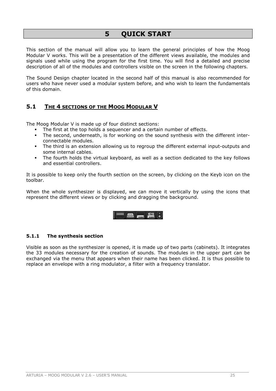5quick start | Arturia MOOG MODULAR 2.6 User Manual | Page 25 / 154