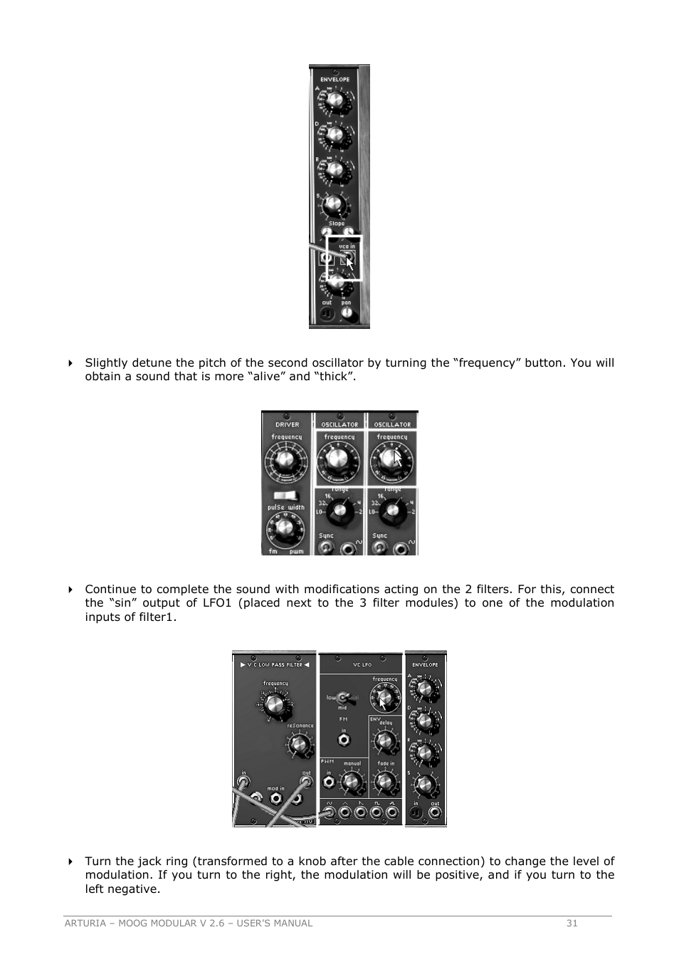 Arturia MOOG MODULAR 2.6 User Manual | Page 31 / 154
