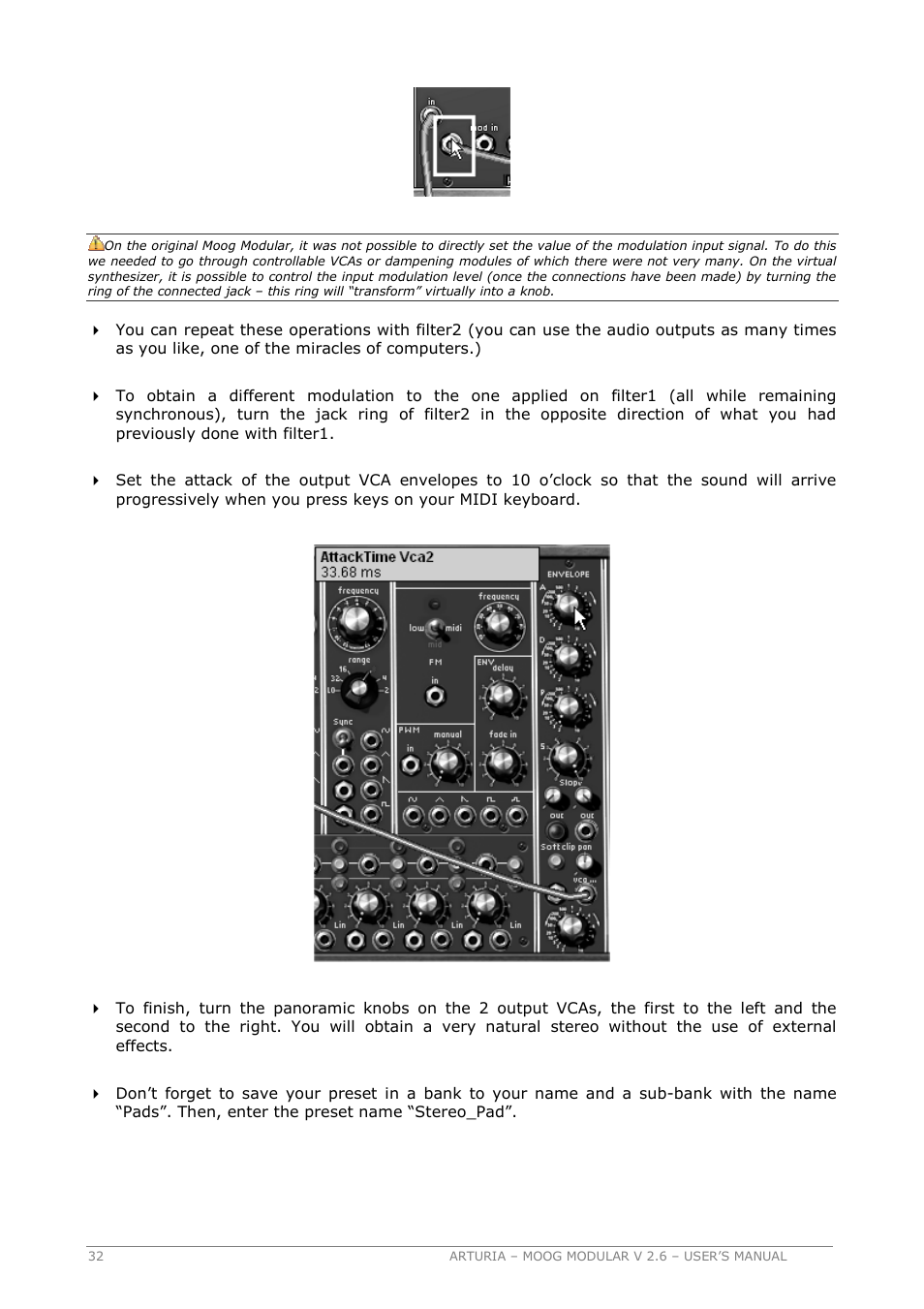 Arturia MOOG MODULAR 2.6 User Manual | Page 32 / 154