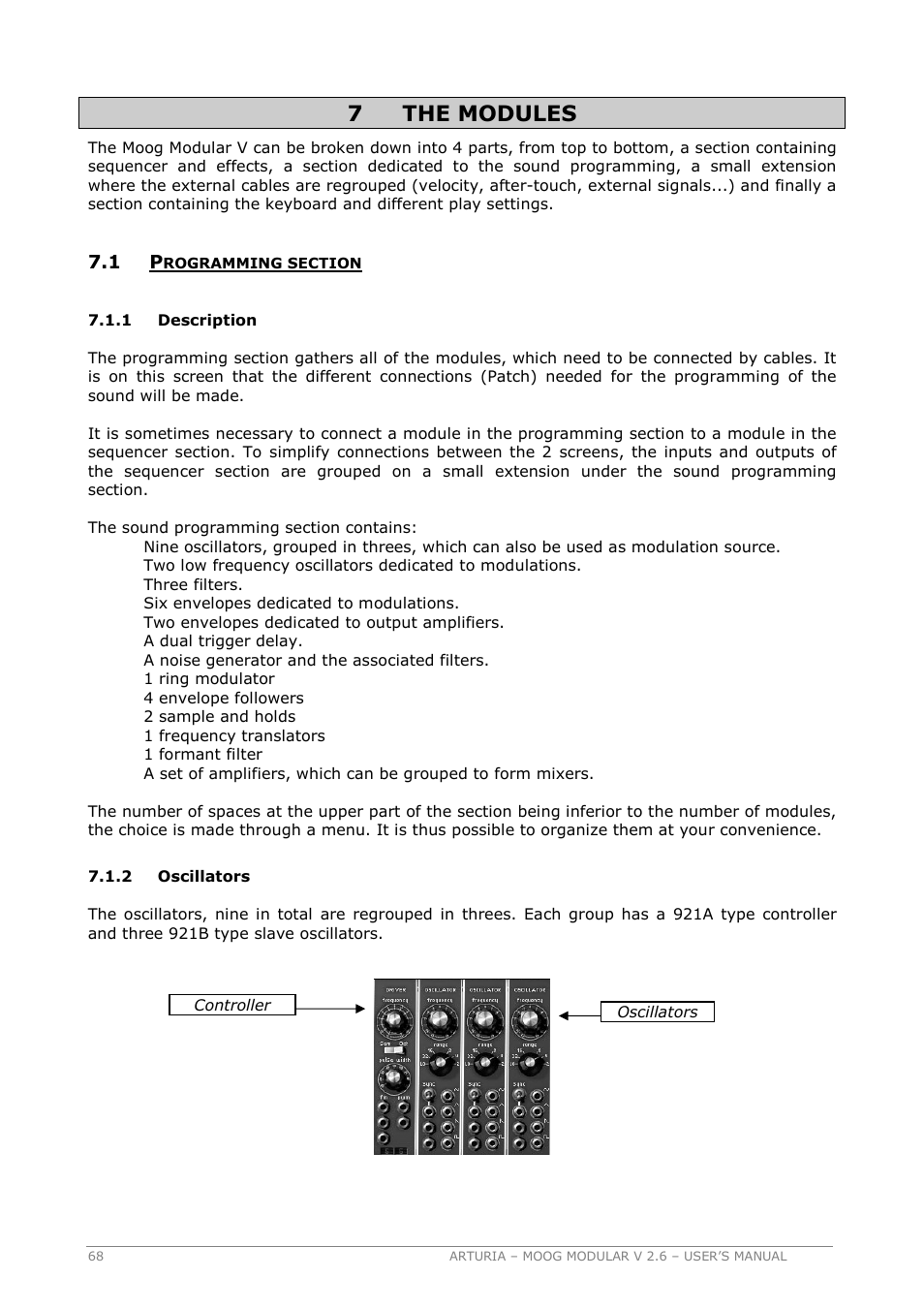 7the modules | Arturia MOOG MODULAR 2.6 User Manual | Page 68 / 154