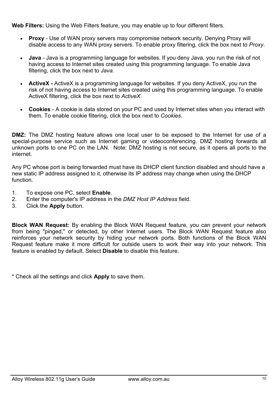 Alloy Computer Products WLF2454AP-S User Manual | Page 11 / 30