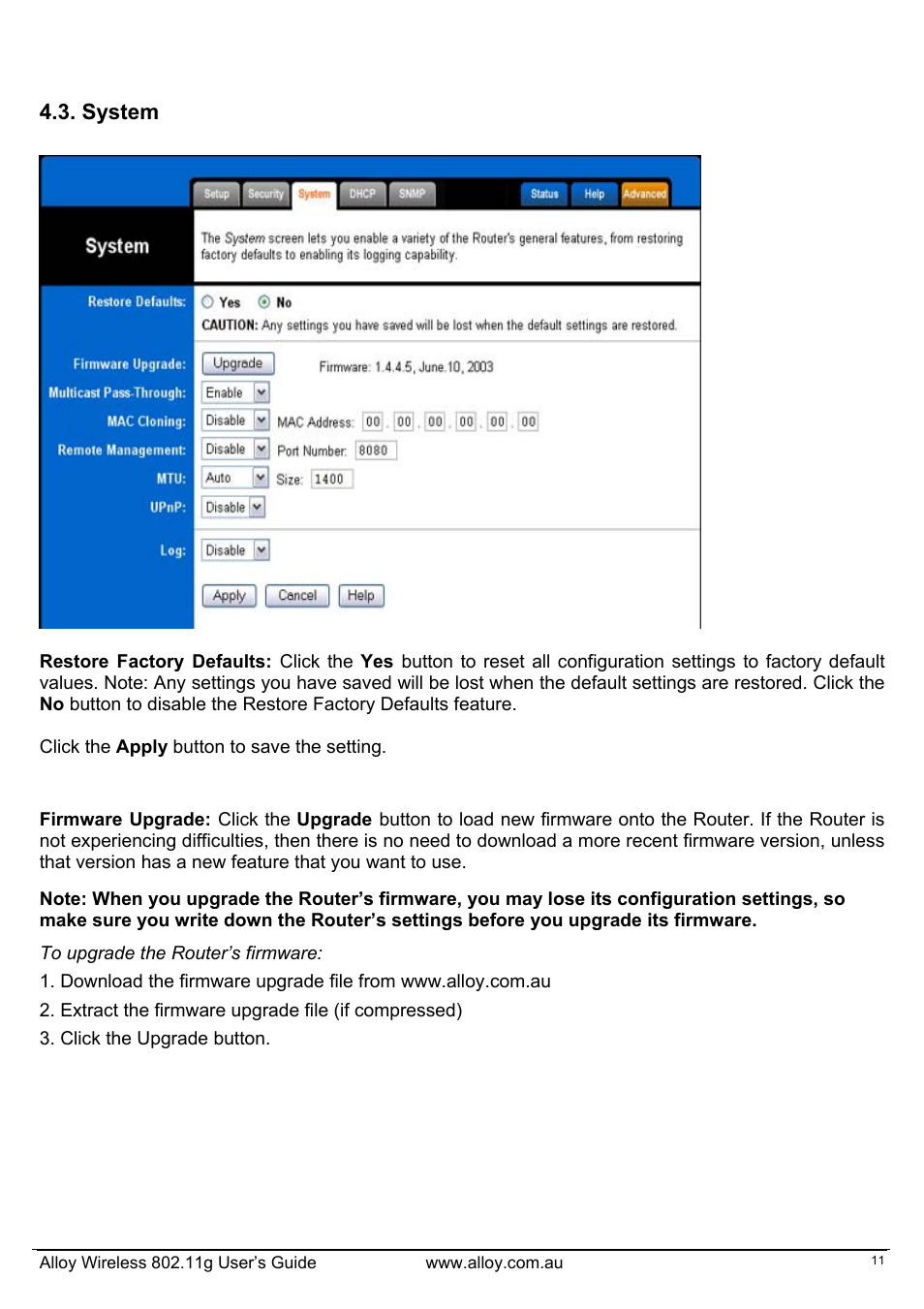 System | Alloy Computer Products WLF2454AP-S User Manual | Page 12 / 30