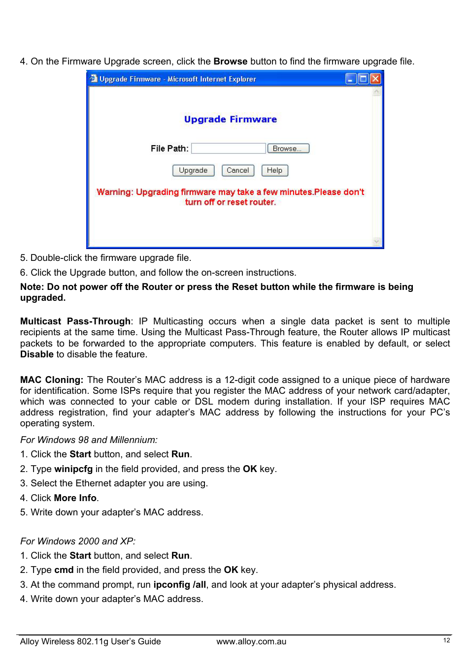 Alloy Computer Products WLF2454AP-S User Manual | Page 13 / 30